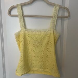 Yellow lacy tank